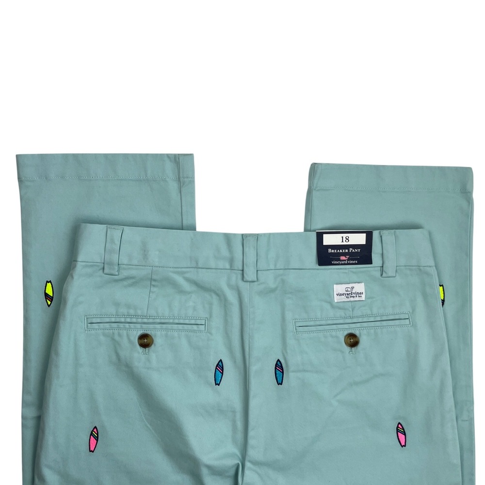 Vineyard Vines Boys Breaker Pants Embroidered Surfboard Size 18 New Wih Tags